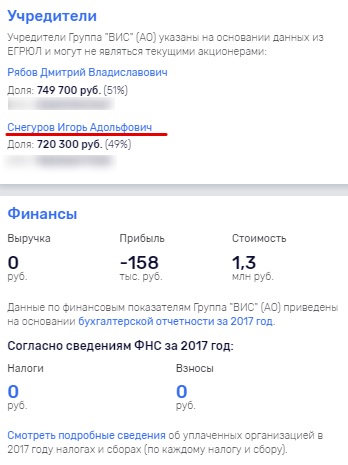 Снегуров в прибыли знатно про"ВИС"?