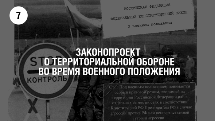 О военном положении» (о ведении территориальной обороны в период действия военного положения)